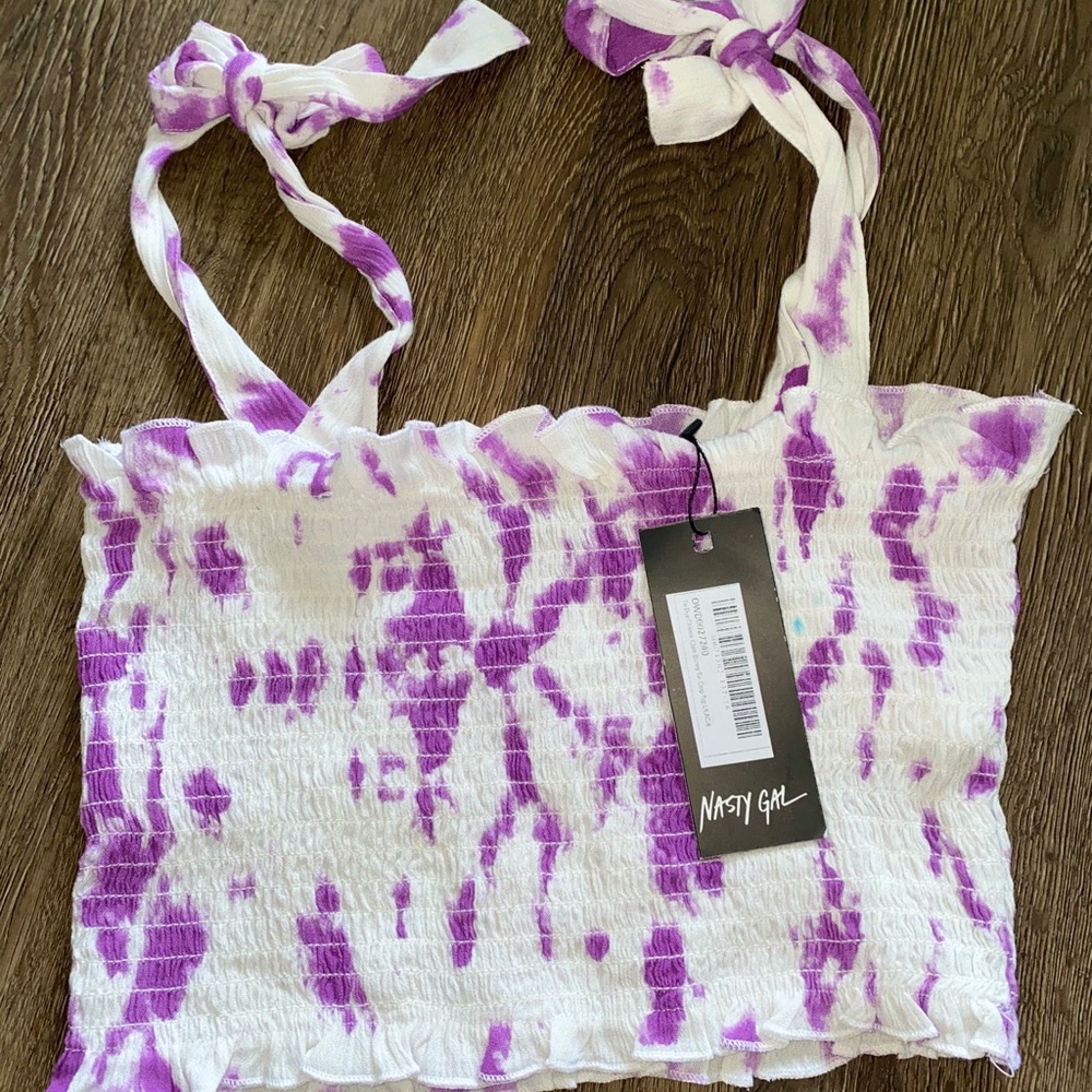 Nasty gal cropped tie dye top